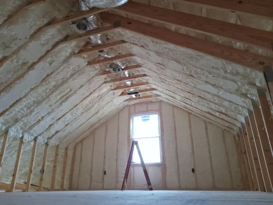 Spray foam roofing application for Crawl Space Insulation project in Credit River